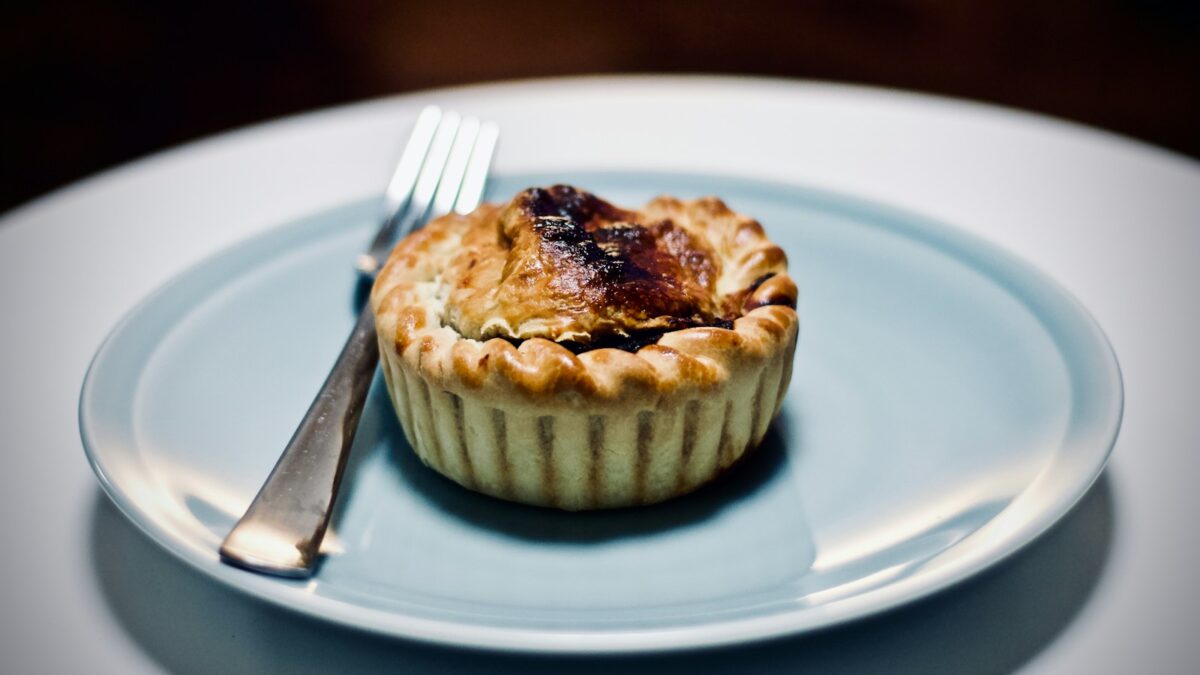 pie cake on white plate