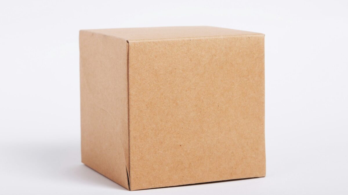 a brown box with a white background